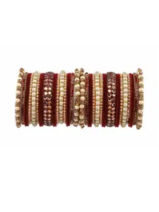 RIJOLI Pack of 38  Artificial Stones and Beads Alloy Bangle set