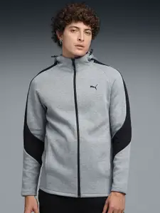 Puma Men Evostripe Solid Cotton Slim-Fit Training Hoodie Sporty Jacket