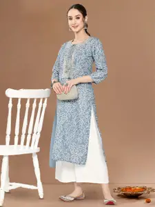 Varanga Bandhani Embroidered Keyhole Neck Gotta Patti Silk Straight Kurta