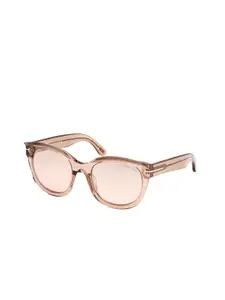 Tom Ford Women Brown Lens & Brown Oval Sunglasses with