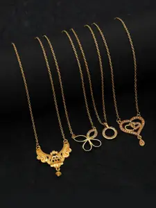 Anouk Pack of 4 Brass Gold-Plated Chain With Pendants