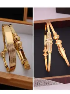 Anouk Pack O f 2 Brass Gold-Plated Adjustable American Diamond Bangles