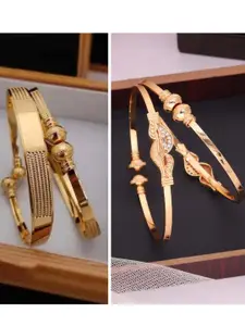 Anouk Pack O f 2 Brass Gold-Plated Adjustable American Diamond Bangles