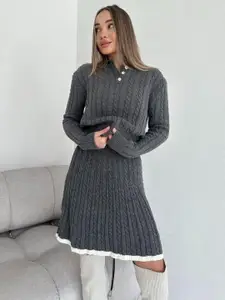 bebe Polo Collar Neck Sweatshirt With Skirt Co-Ords