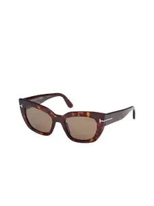 Tom Ford Women Brown Lens & Brown Cateye Sunglasses with