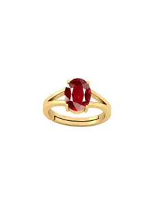 Barmunda Gems Brass Gold Toned Finger Ring with Stone