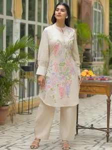 AUTUMN LANE Embroidered Pure Cotton Top & TrousersCo-OrdsSet