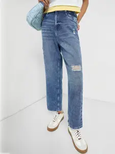 SF JEANS by Pantaloons Women Straight Fit Pure Cotton Mid-Rise Jeans