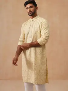Jompers Men Embroidered Regular Chikankari Kurta with Pyjamas