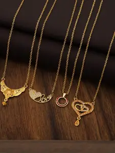 Anouk Pack of 4 Gold-Plated Chain With Pendants