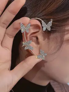 Vembley Gold-Plated Cubic Zirconia Studded Ear Cuffs