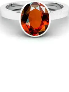 Barmunda gems Men Brown Stone & Silver-Plated Brass Finger Ring