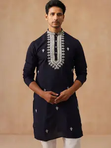 Jompers Men Woven Design Embroidered Kurta with Pyjama