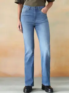 Flying Machine Women Bootcut Low Distress Light Fade Stretchable Jeans