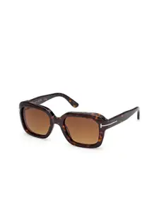 Tom Ford Women Brown Lens & Brown Square Sunglasses with