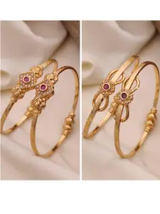 Anouk Set of 4 Gold-Plated Brass American Diamond Bangle