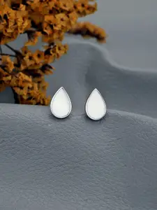 VANBELLE 925 Sterling Silver Rhodium Plated Enameel Teardrop Stud Earring