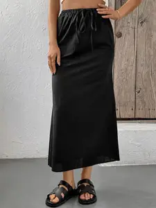 StyleCast Cotton Straight Midi Skirt