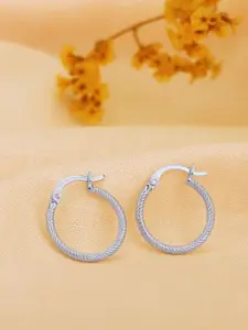 VANBELLE 925 Sterling Silver Rhodium Plated Hoop Earring