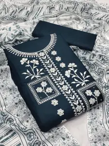 JULEE Embroidered Pure Cotton Unstitched Dress Material