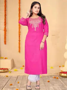 ZAZADIYA IMPEX Women Pink Kurtis