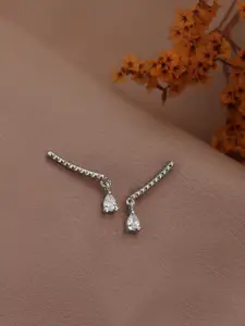 VANBELLE 925 Sterling Silver Rhodium Plated CZ Contemporary Drop Earring