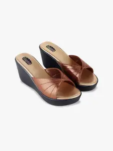 TAYDOL Women Open Toe Wedge Heel Sandals