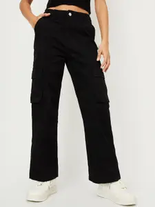 max Women Regular Fit High-Rise Cargo Styles Jeans