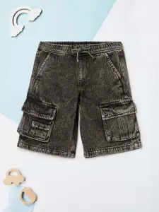 max Boys Washed Printed Cargo Shorts