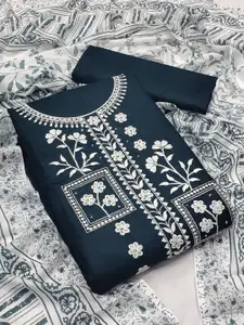 LADY SHOPI Embroidered Pure Cotton Unstitched Dress Material