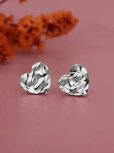 VANBELLE 925 Sterling Silver Rhodium Plated Heart Stud Earring