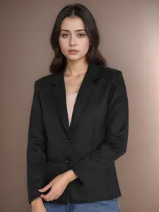 BAESD Notched Lapel Long Sleeve Single Breasted Blazer