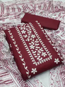 LADY SHOPI Embroidered Pure Cotton Unstitched Dress Material