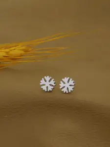 VANBELLE 925 Sterling Silver Rhodium Plated Floral Stud Earring