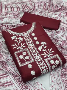 JULEE Embroidered Pure Cotton Unstitched Dress Material