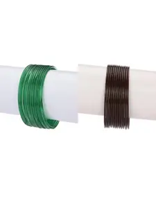 1ST TIME Set of 24 Brown & Green Glass Bangle
