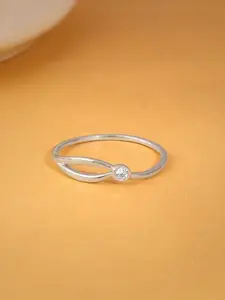 GIVA 925 Silver-Plated Zircon Stone-Studded Finger Ring
