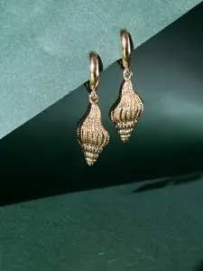 Accessorize Gold Seashell Huggie Hoop Earrings