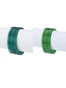 1ST TIME 24 Pcs Green Glass Bangles