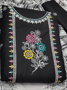 JULEE Embroidered Pure Cotton Unstitched Dress Material