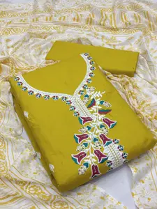 LADY SHOPI Embroidered Pure Cotton Unstitched Dress Material