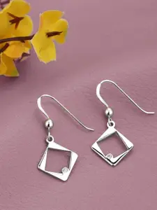 VANBELLE 925 Sterling Silver Rhodium Plated CZ Geometric Drop Earring