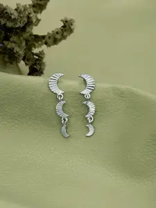 VANBELLE 925 Sterling Silver Rhodium Plated Dangling Half-Moon Earring