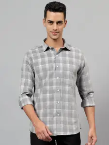 Cantabil Men Comfort Regular Fit Checked Spread Collar Cotton Casual Shirt