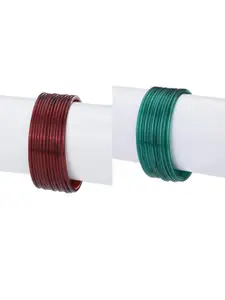 1ST TIME Set Of 24 Plain Glass Bangles