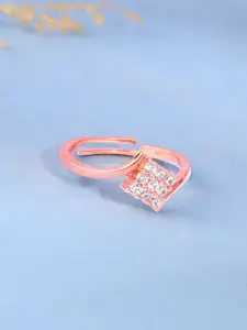 GIVA Rose Gold Square Cluster Ring