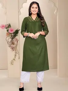 ZAZADIYA IMPEX Women Green Kurtis