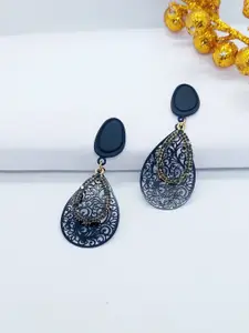 AVANT-GARDE PARIS Gold-Plated Artificial Stones Studded Contemporary Drop Earrings