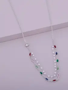 Kushal's Fashion Jewellery Copper Rhodium-Plated Necklace