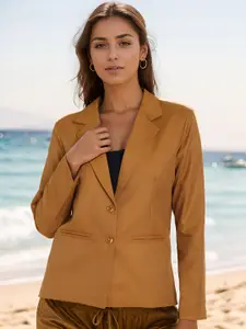 Rocksy Notched Lapel Long Sleeve Single Breasted Blazer